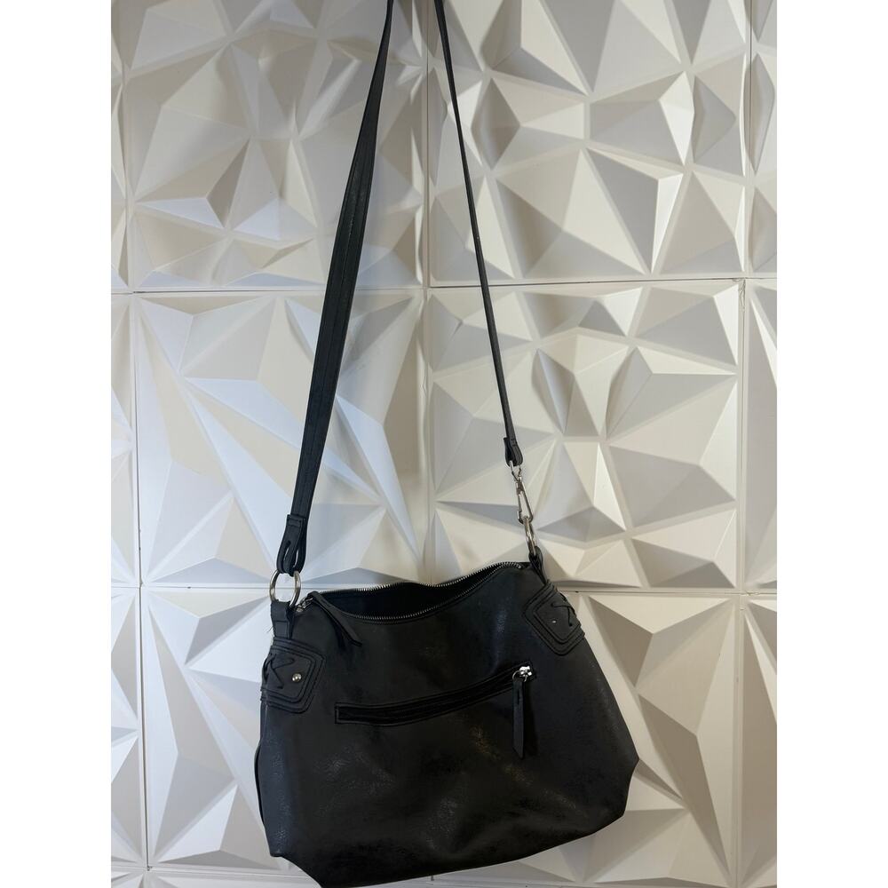 Rosetti Black/Charcoal Studded Shoulder Bag - Picture 4 of 8